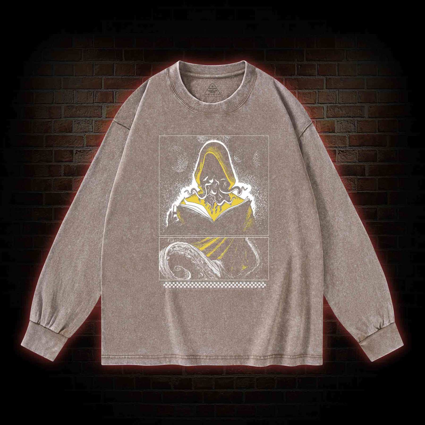 Yellow Sign Washed Long-Sleeve T-shirt