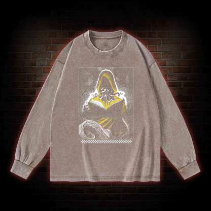 Yellow Sign Washed Long-Sleeve T-shirt