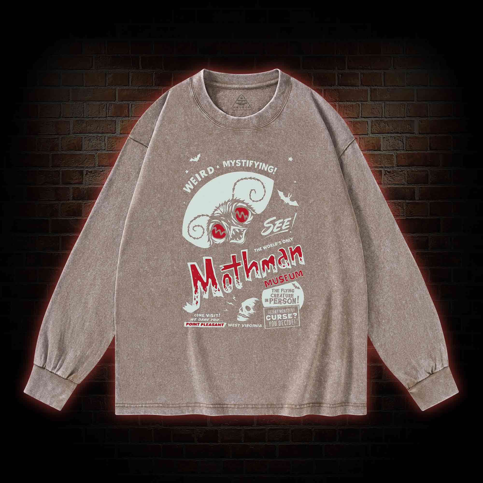 Mothman Museum Washed Long-Sleeve T-shirt