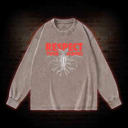 Respect Your Elders Washed Long-Sleeve T-shirt