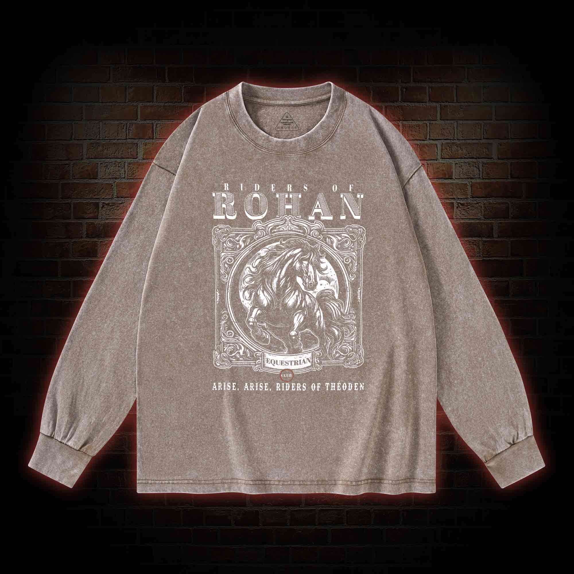 Riders of Rohan Equestrian Club Washed Long-Sleeve T-shirt
