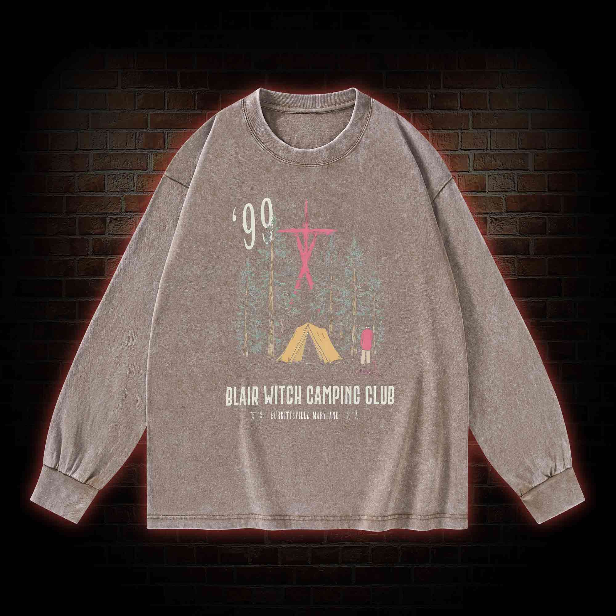 Witch Camping Washed Long-Sleeve T-shirt