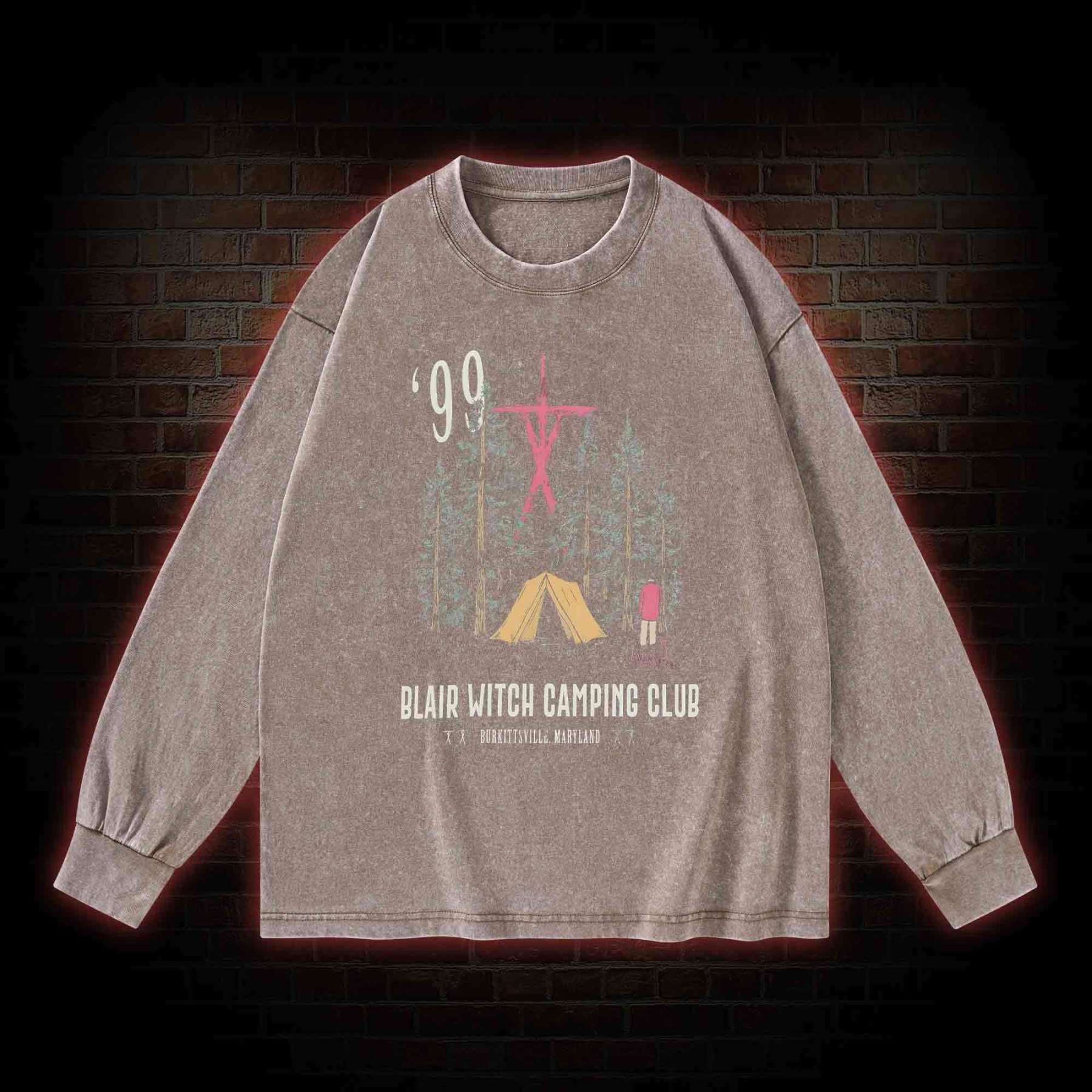 Witch Camping Washed Long-Sleeve T-shirt
