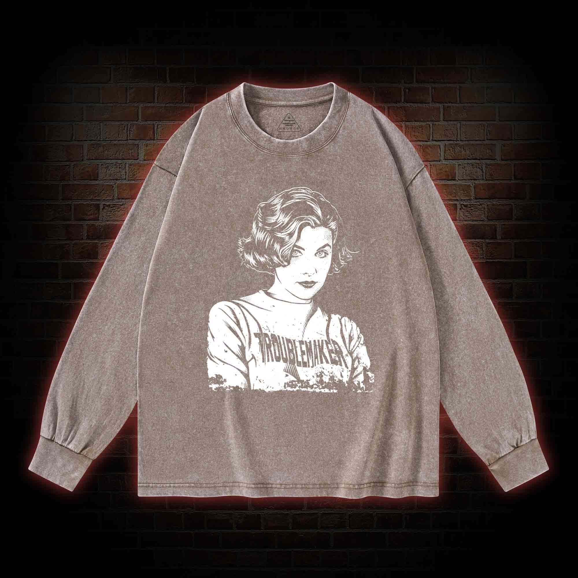 Troublemaker Washed Long-Sleeve T-shirt