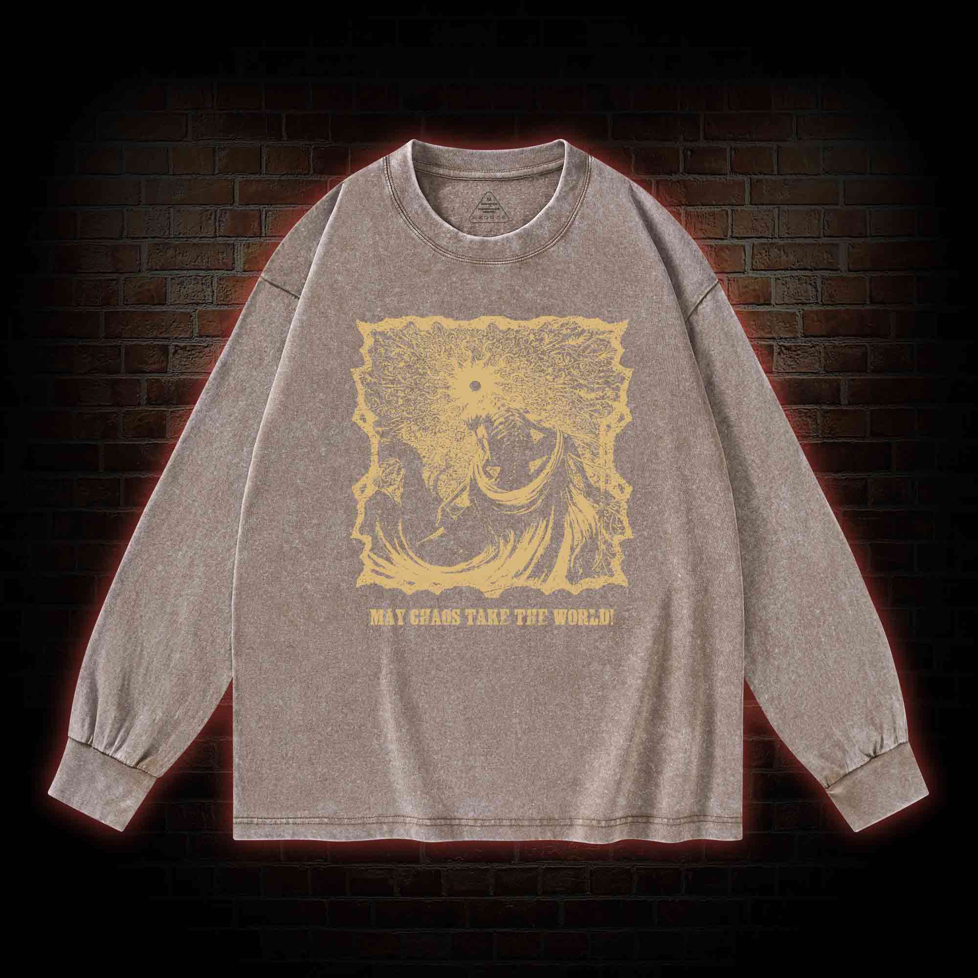 May Chaos Take The World Washed Long-Sleeve T-shirt