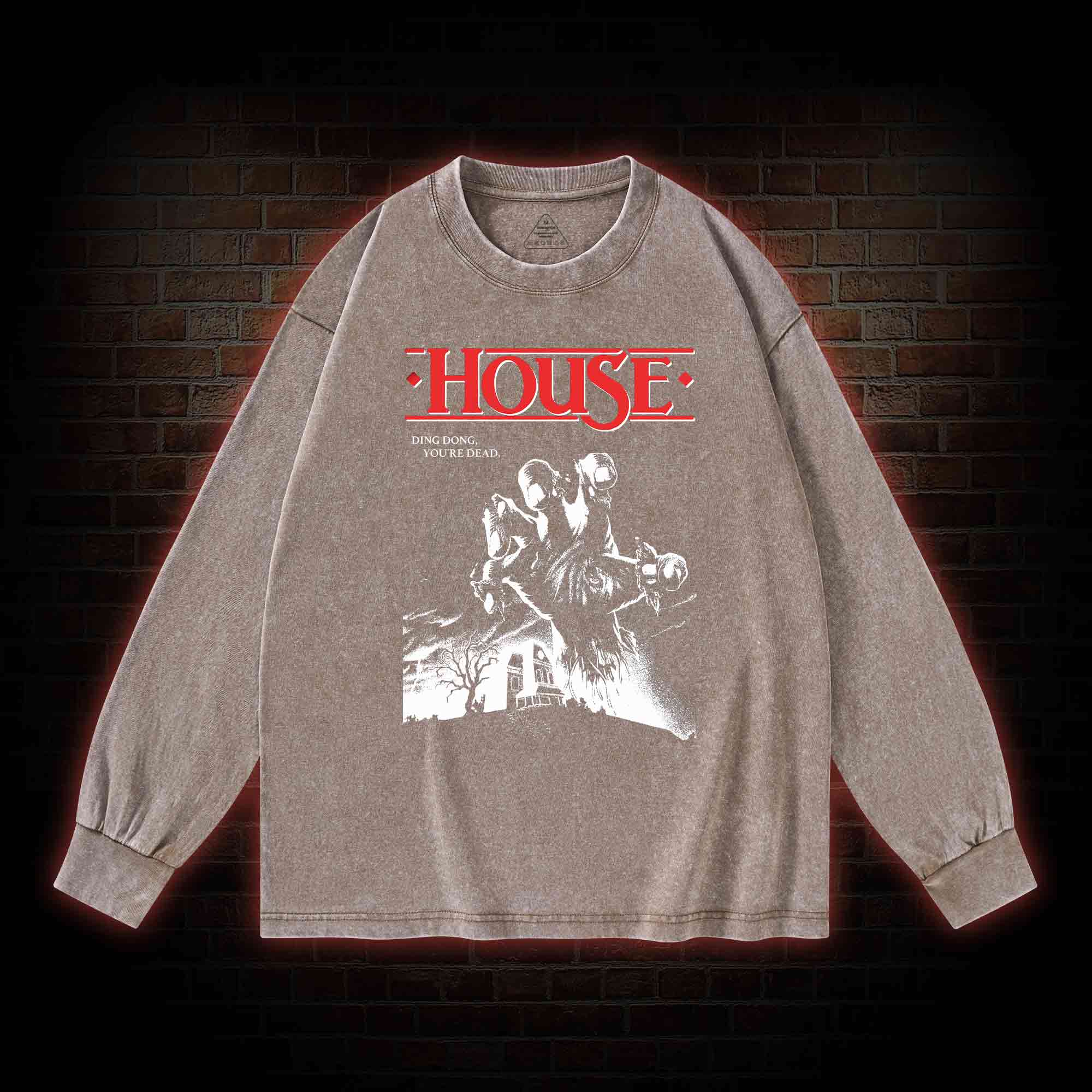 Ding Dong You're Dead Washed Long-Sleeve T-shirt