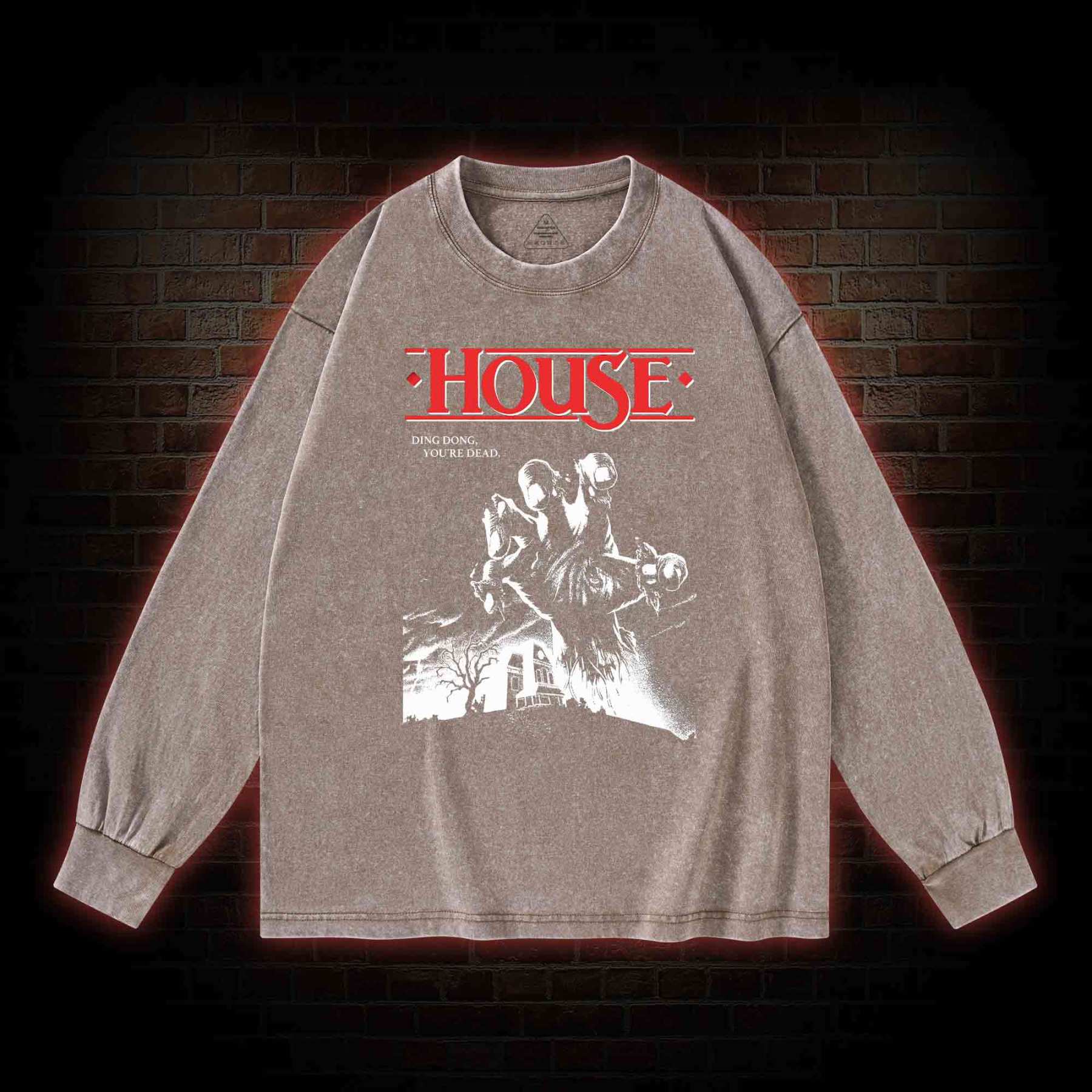 Ding Dong You're Dead Washed Long-Sleeve T-shirt