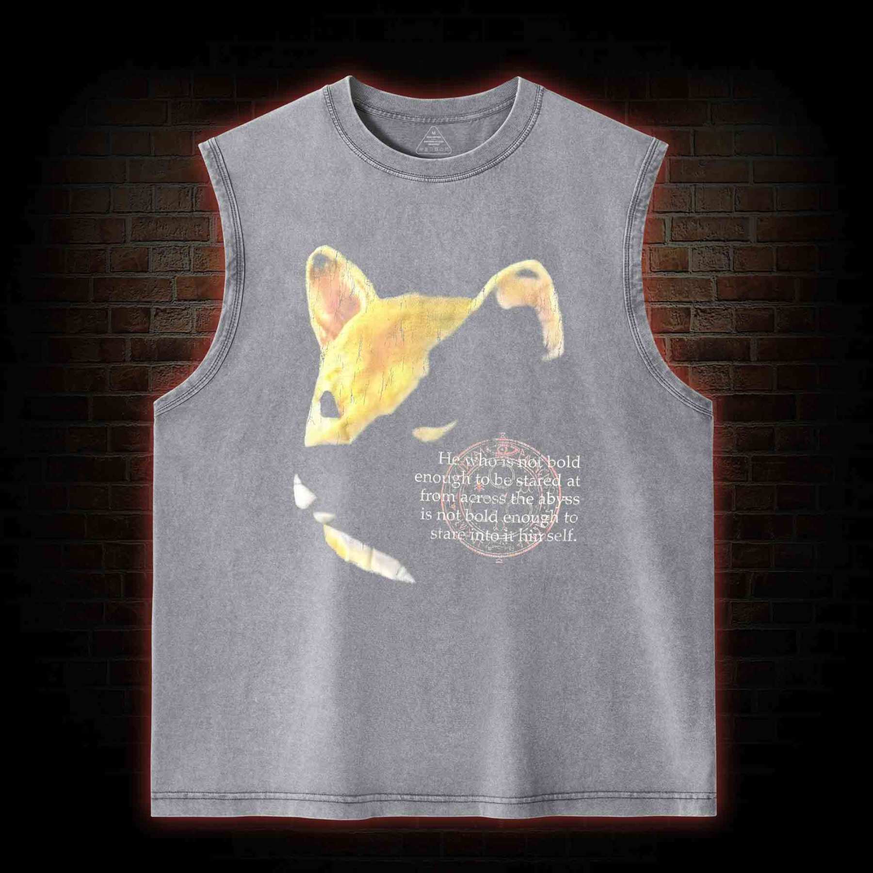Shiba Back Print Washed Tank Top