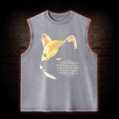 Shiba Back Print Washed Tank Top