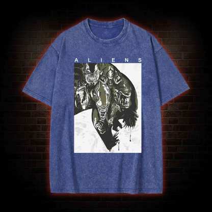 Aliens in Deep Space Washed T-shirt