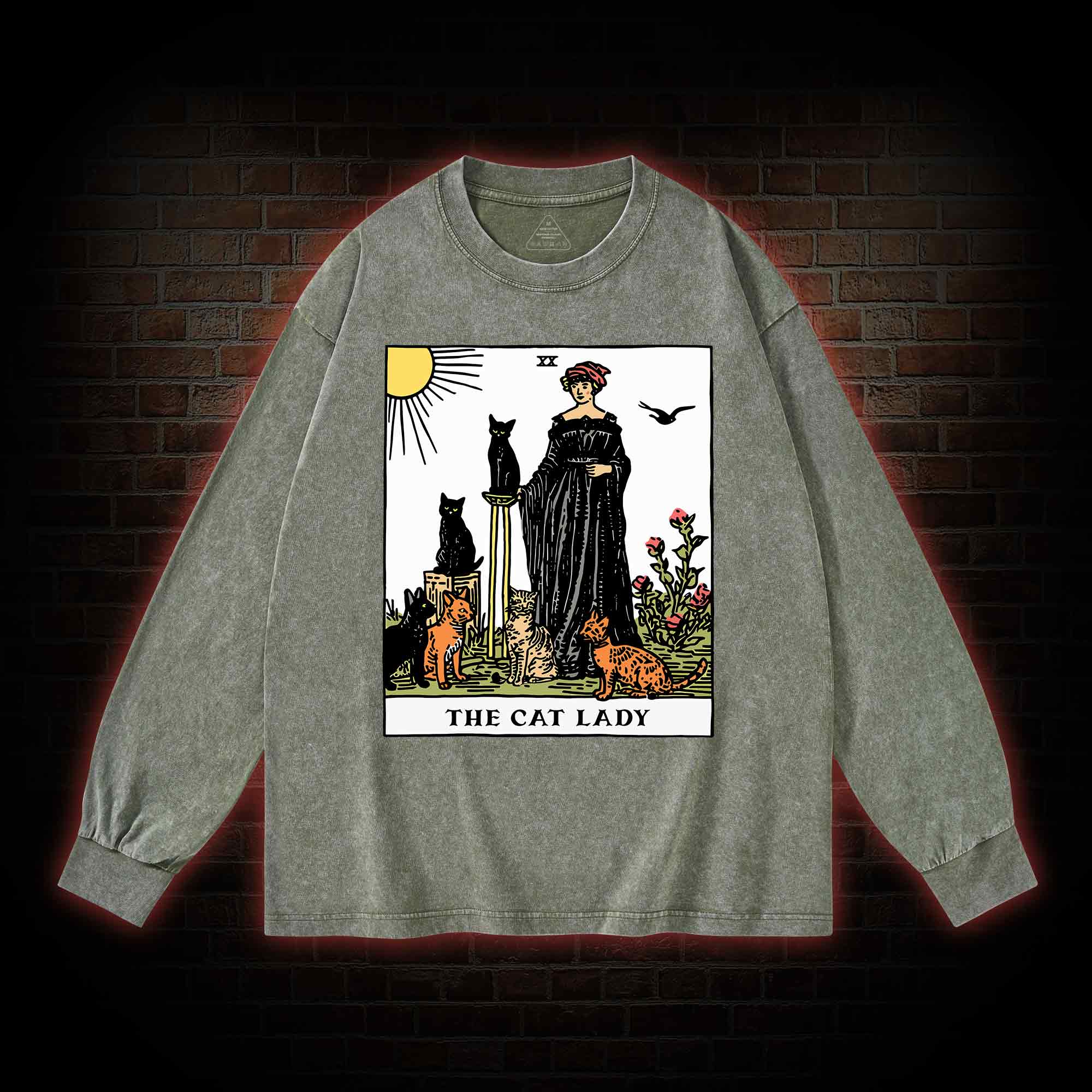 The Cat Lady Washed Long-Sleeve T-shirt