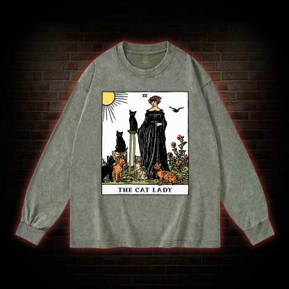 The Cat Lady Washed Long-Sleeve T-shirt