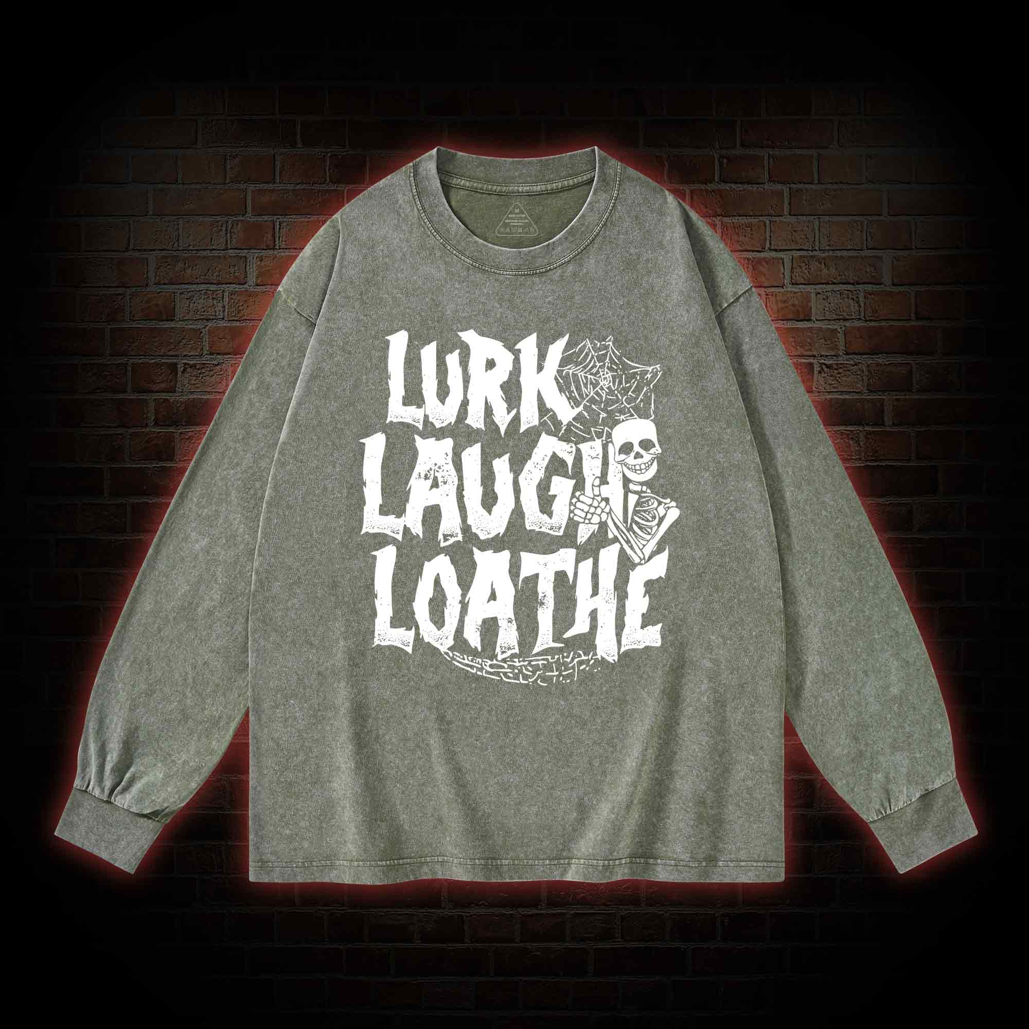 Lurk Laugh Loathe Washed Long-Sleeve T-shirt