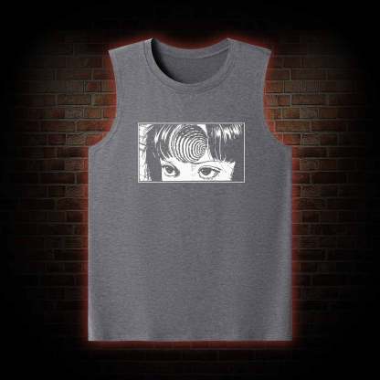 Creepy Girl Eyes, Spiral Horror Manga Tank Top