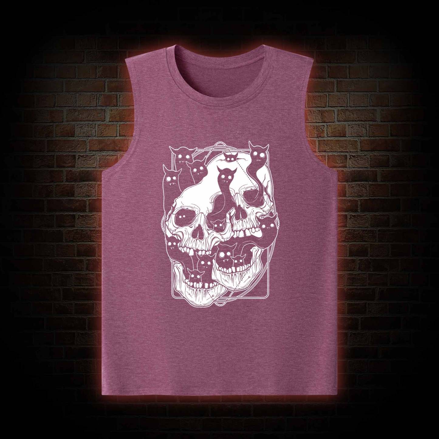 Cat Ghost Double Skull Tank Top
