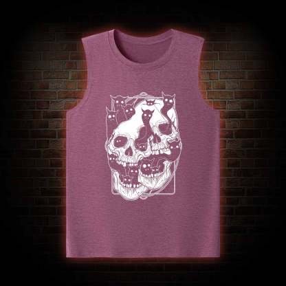 Cat Ghost Double Skull Tank Top