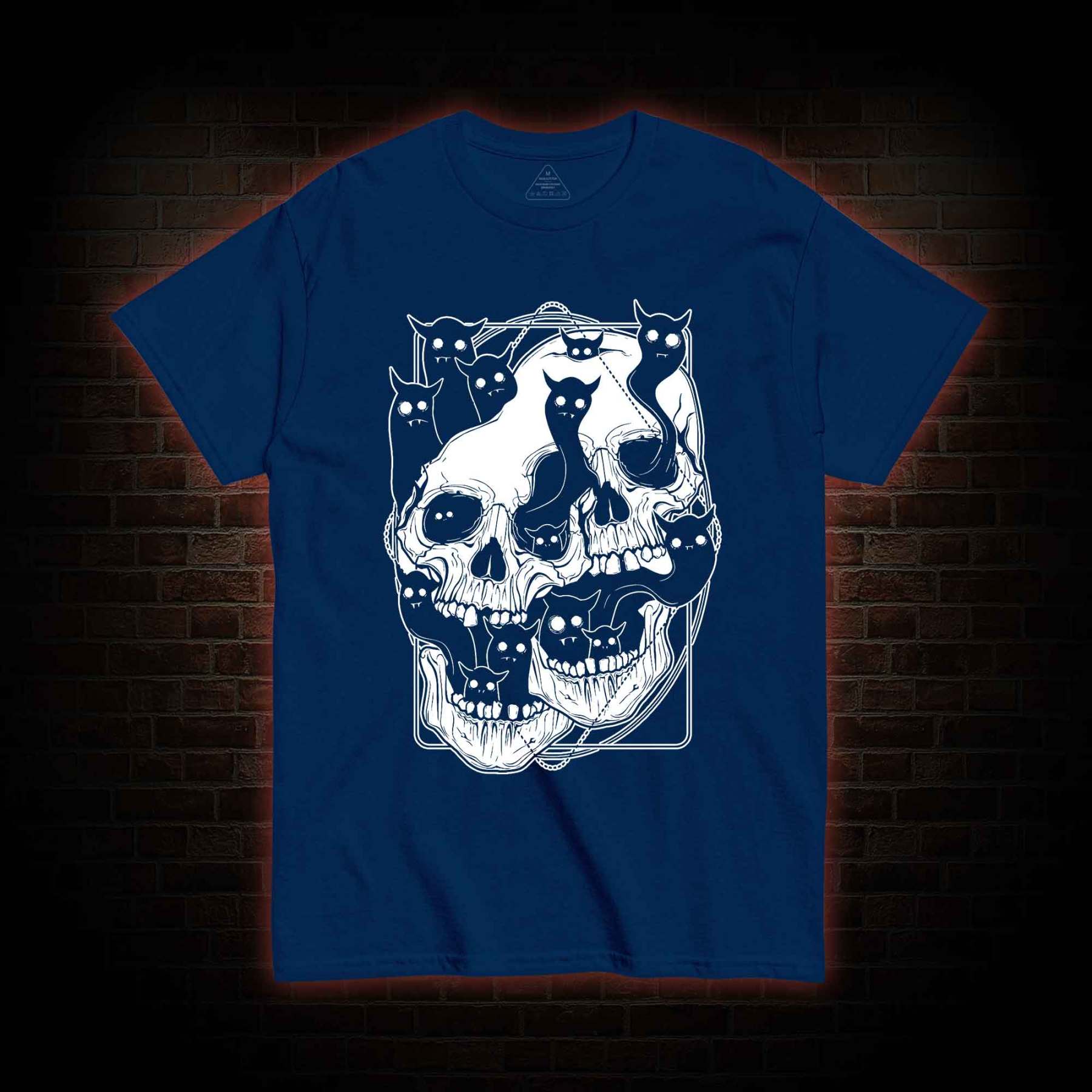 Cat Ghost Double Skull T-shirt