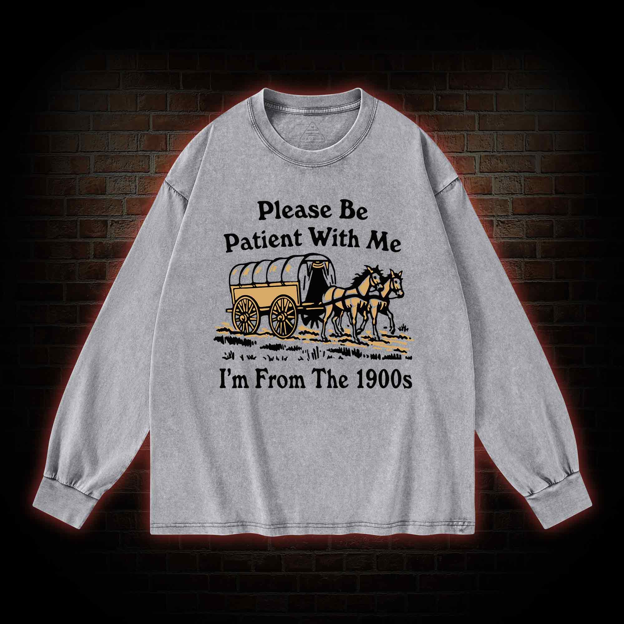Please Be Patient With Me Washed Long-Sleeve T-shirt