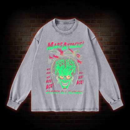 Destory All Humans Washed Long-Sleeve T-shirt