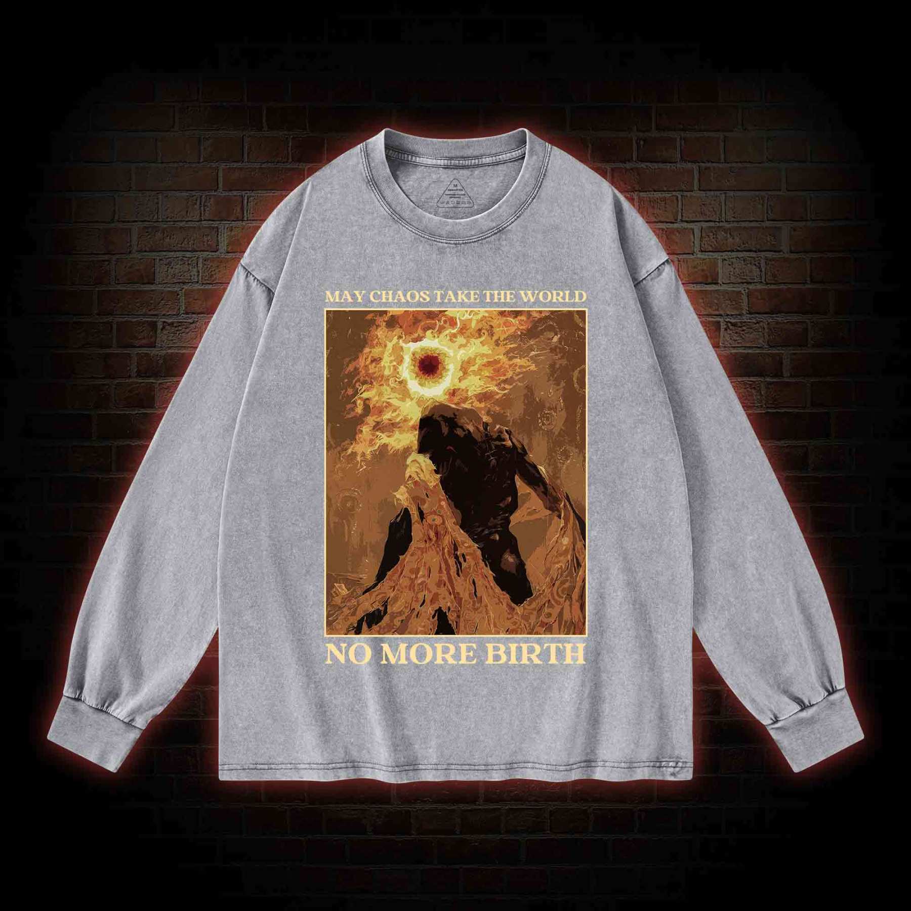 No More Birth Washed Long-Sleeve T-shirt