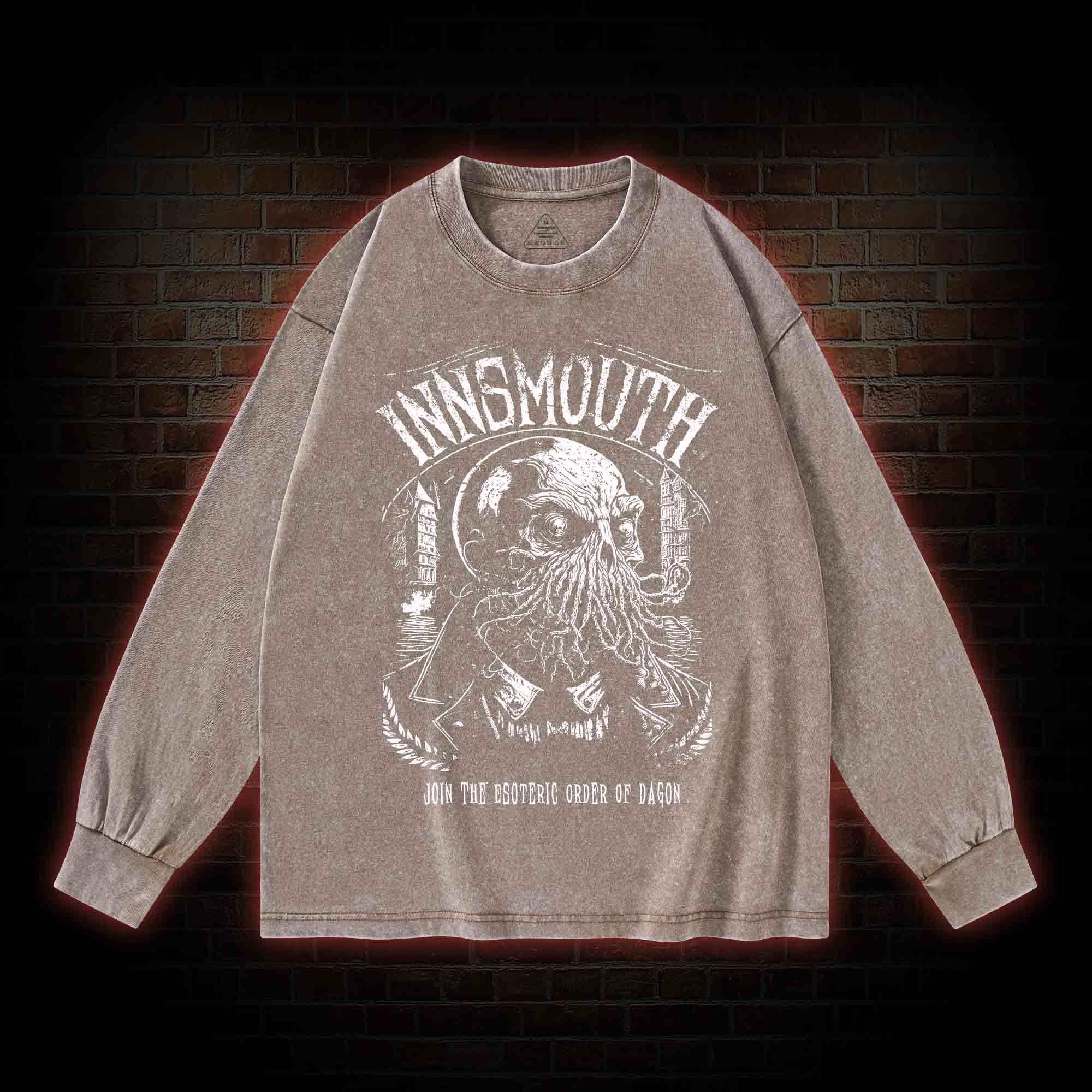 Join The Esoteric Order of Dagon Washed Long-Sleeve T-shirt