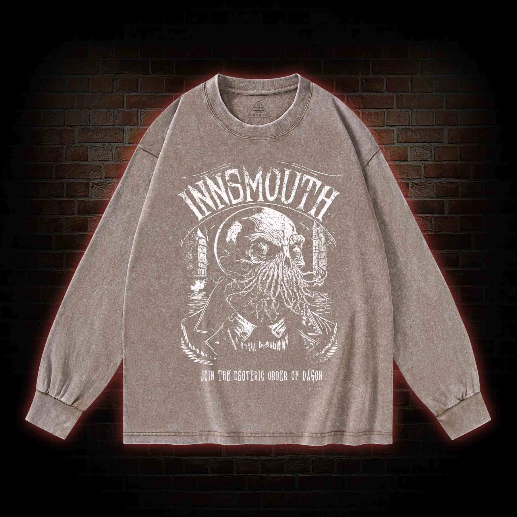 Join The Esoteric Order of Dagon Washed Long-Sleeve T-shirt