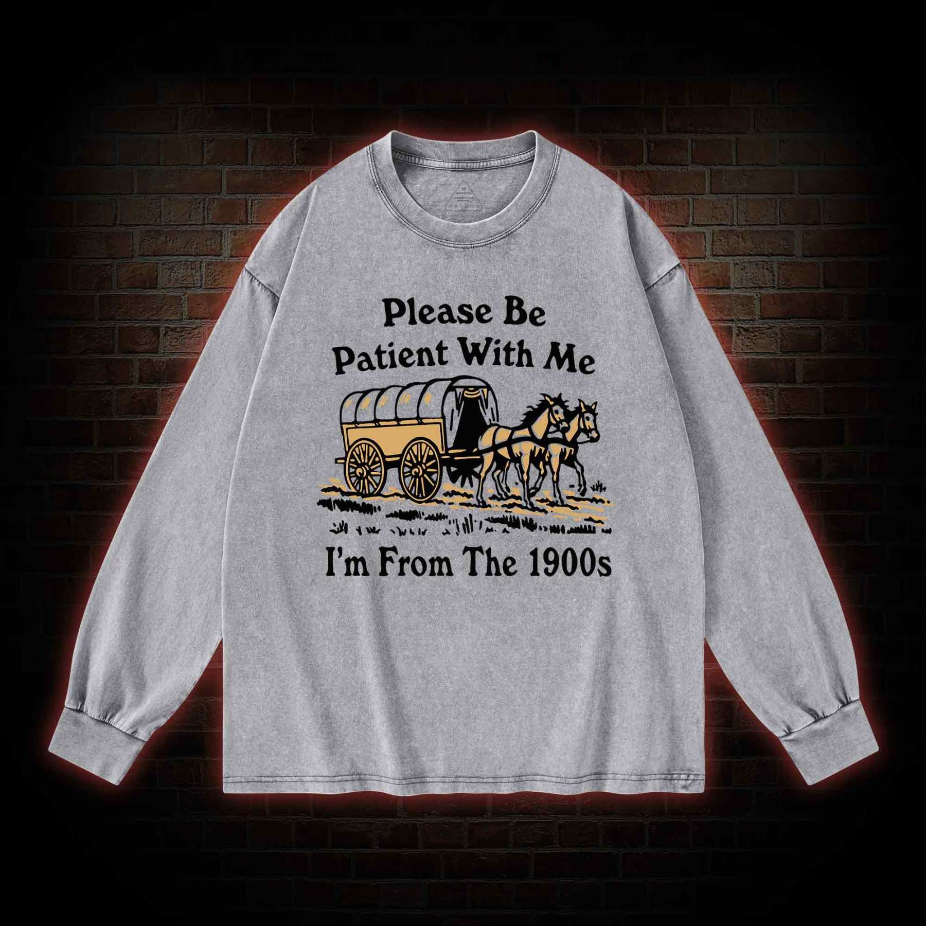 Please Be Patient With Me Washed Long-Sleeve T-shirt