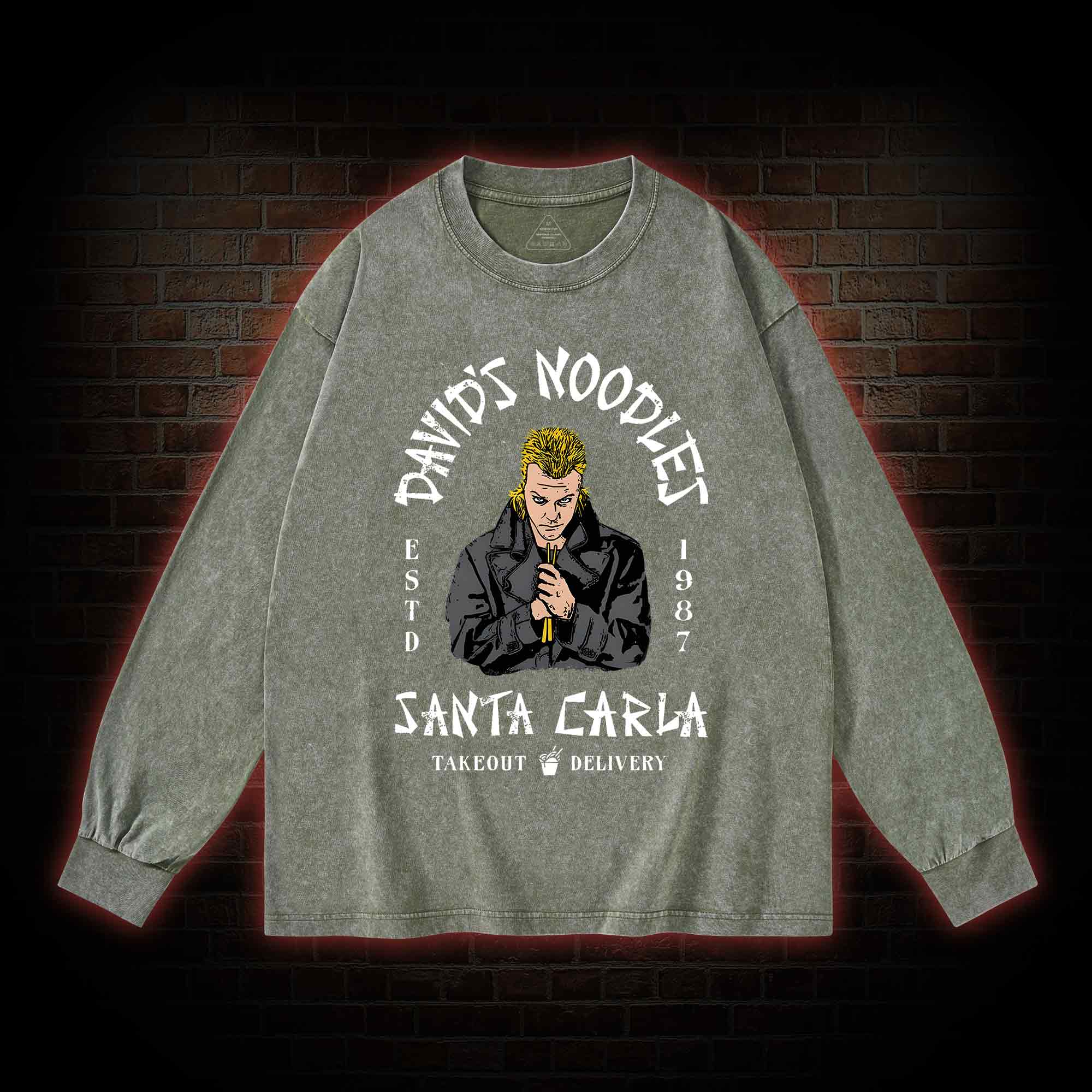 David's Noodles Santa Carla Washed Long-Sleeve T-shirt