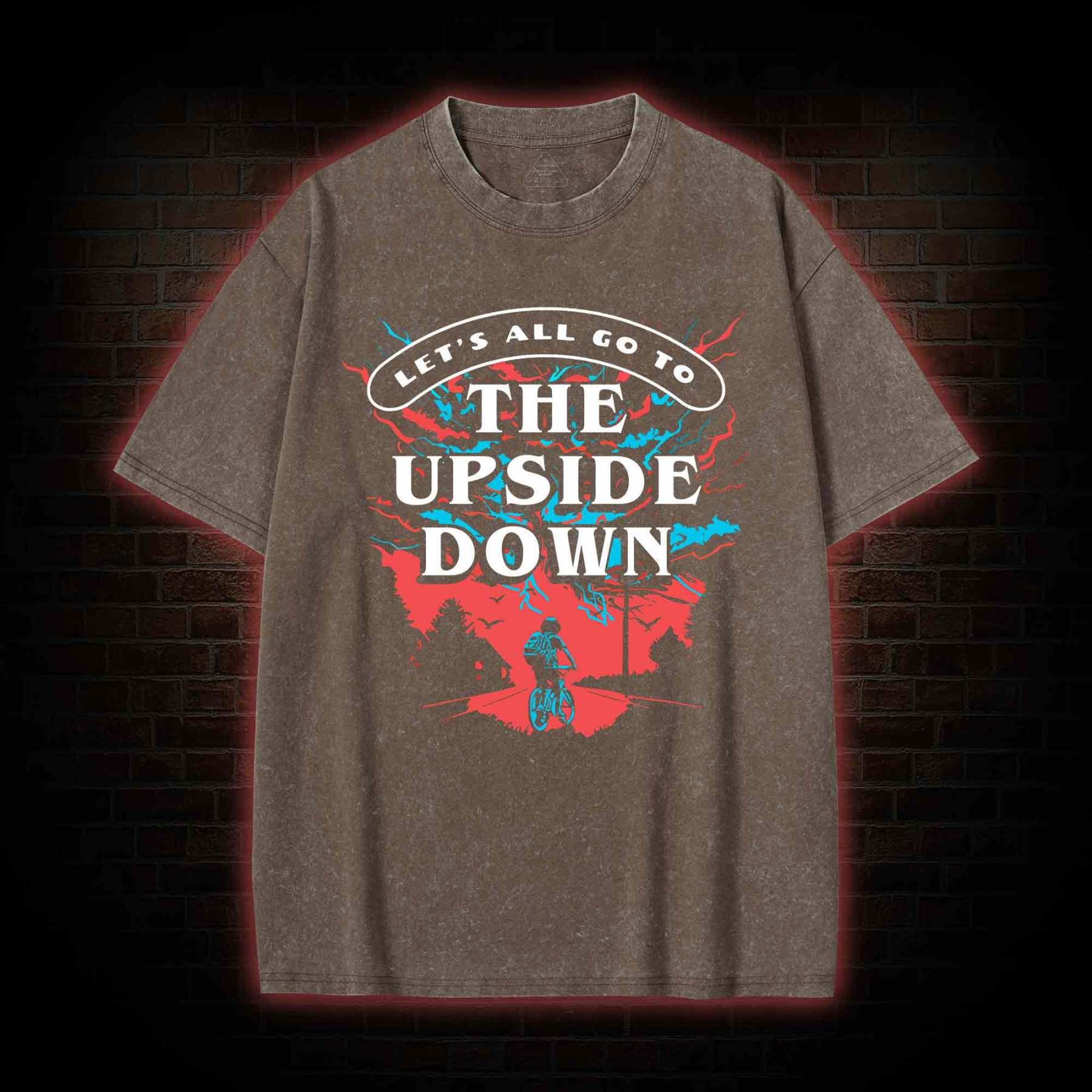 Let's All Go To The Upside Down Washed T-shirt