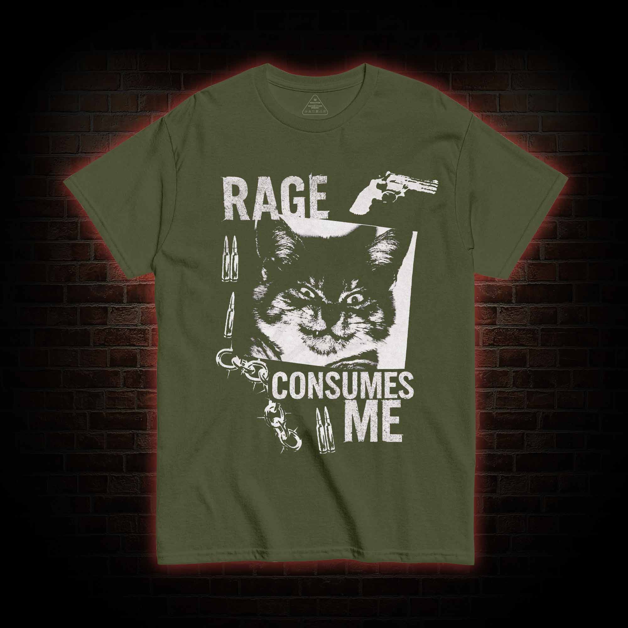 Rage Consumes Me Cat T-shirt