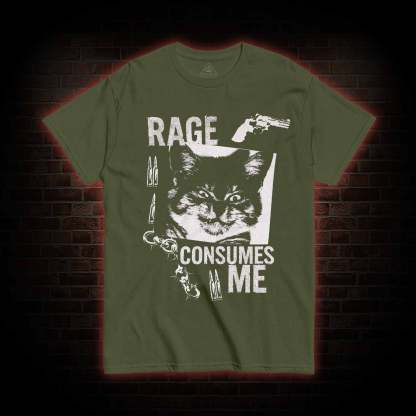 Rage Consumes Me Cat T-shirt