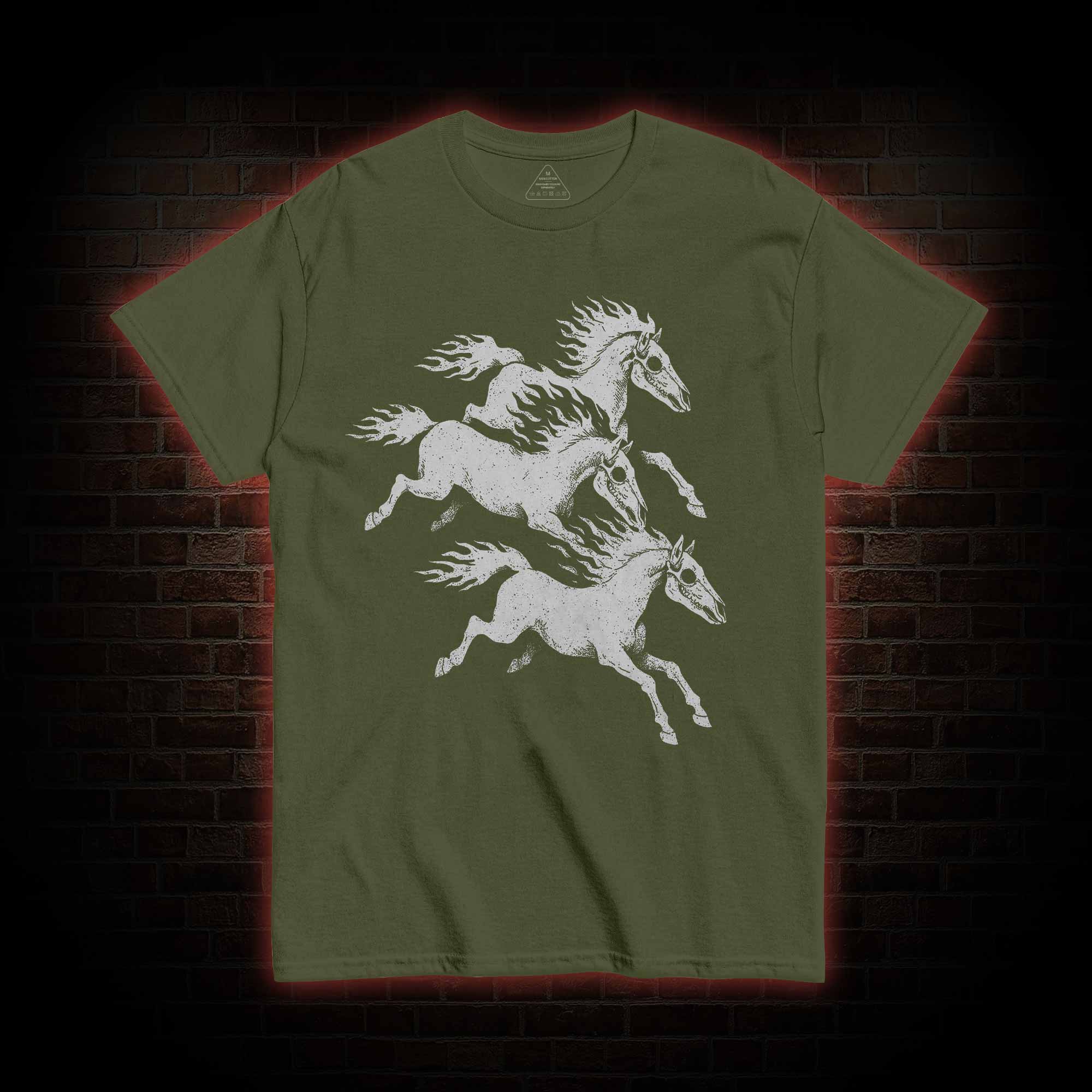 Flaming Skeleton Horses T-shirt