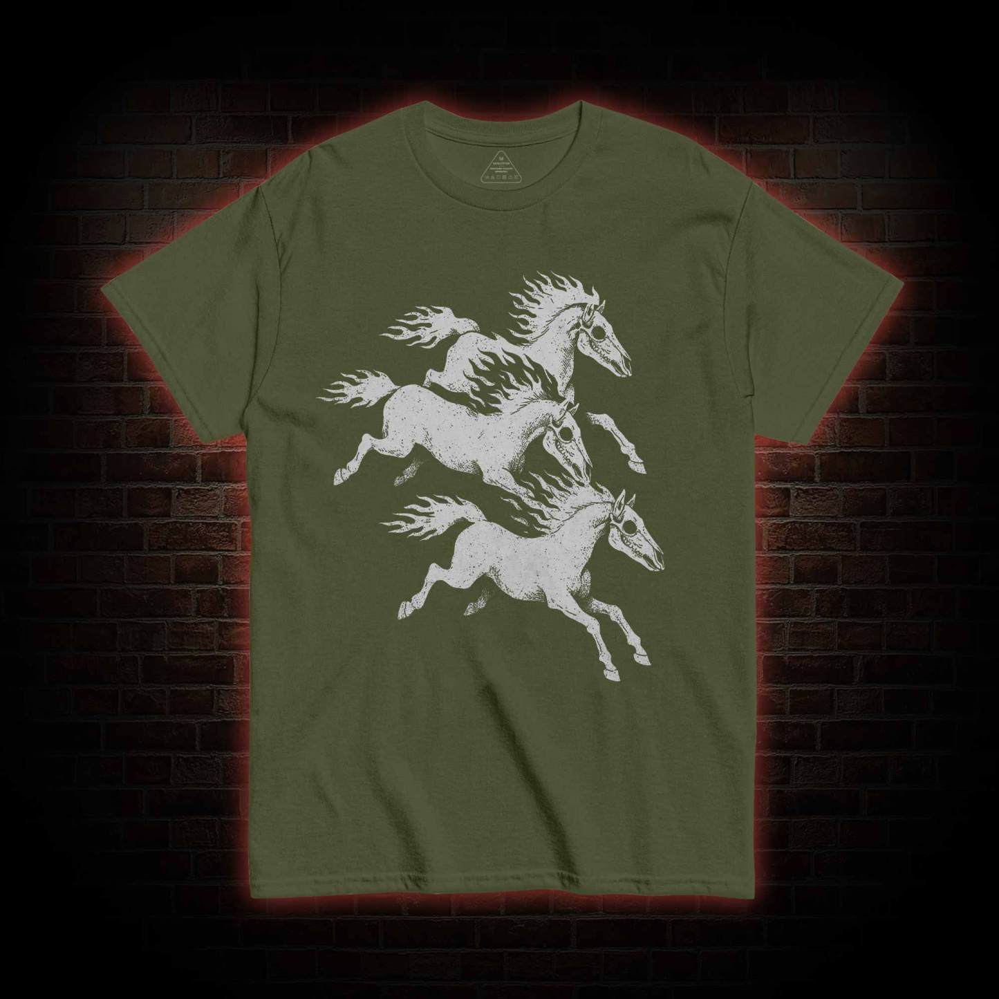 Flaming Skeleton Horses T-shirt
