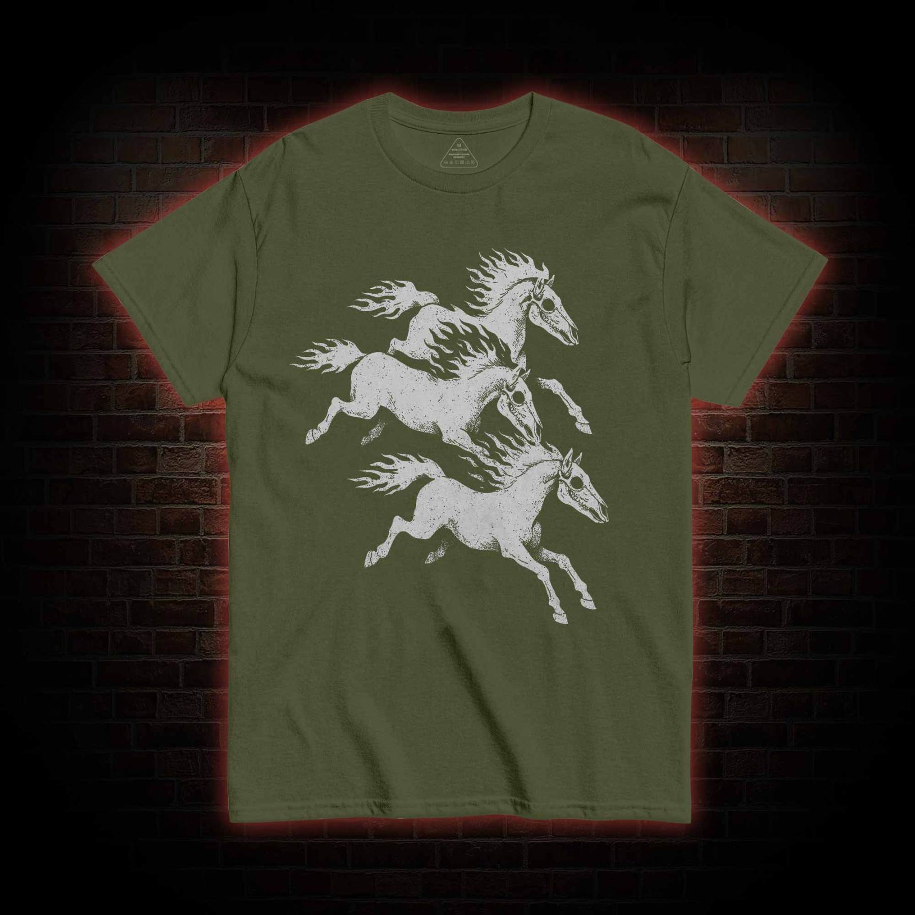 Flaming Skeleton Horses T-shirt