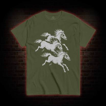 Flaming Skeleton Horses T-shirt