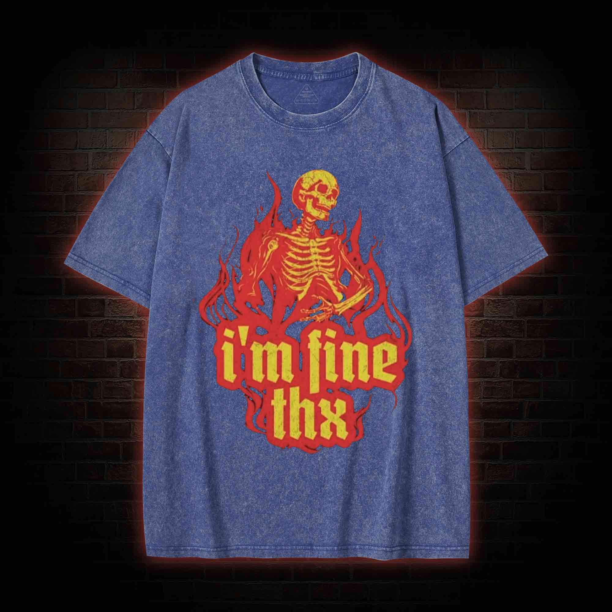 I'm Fine Thx Washed T-shirt