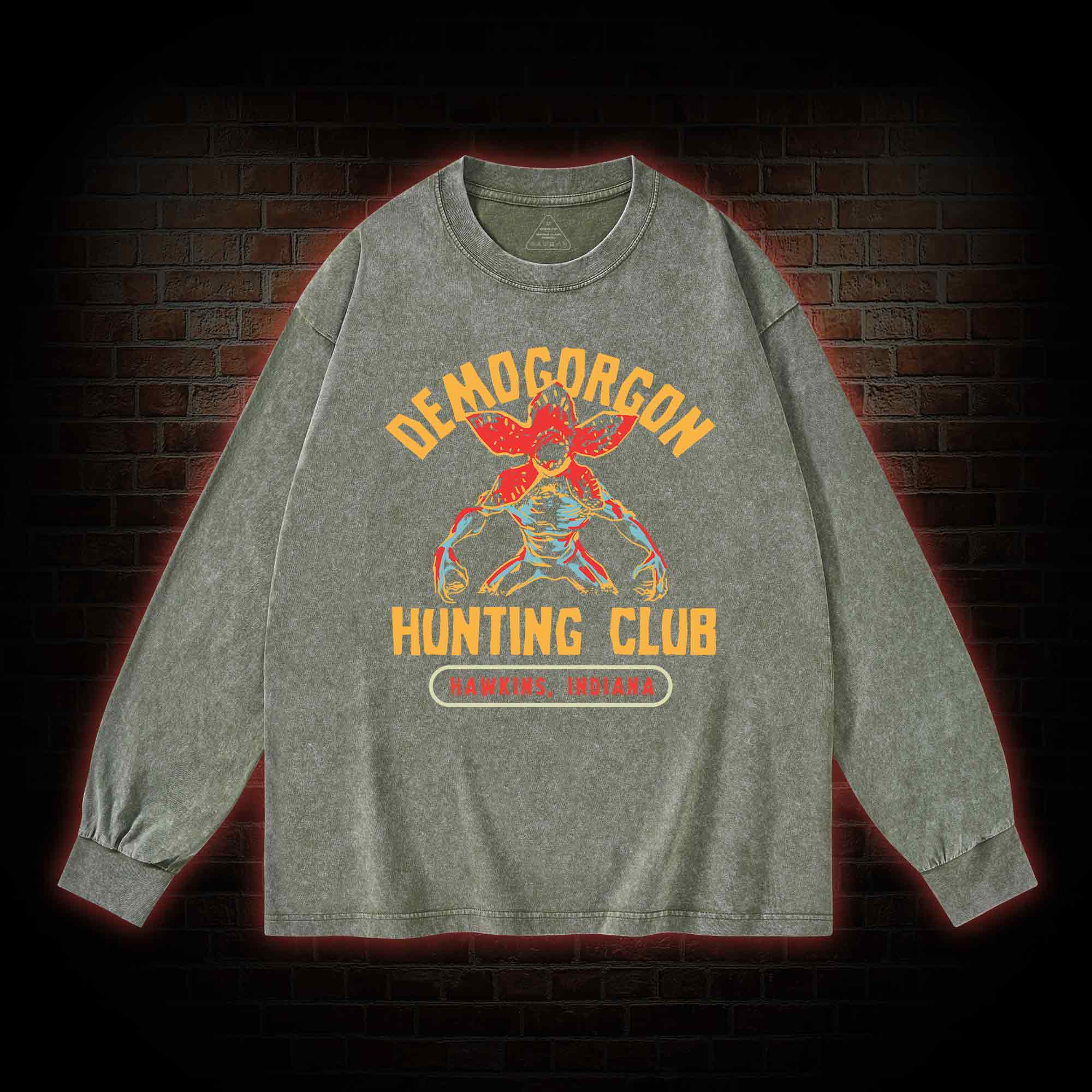 Demogorgon Hunting Club Washed Long-Sleeve T-shirt