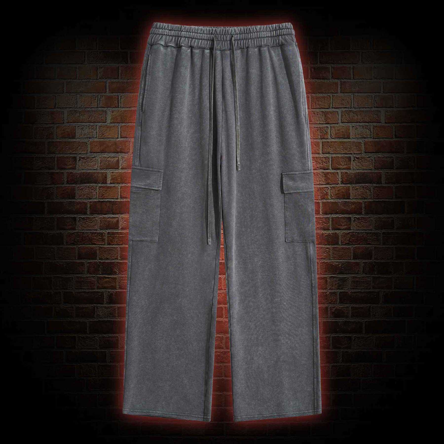 Unisex Washed Cargo Pants