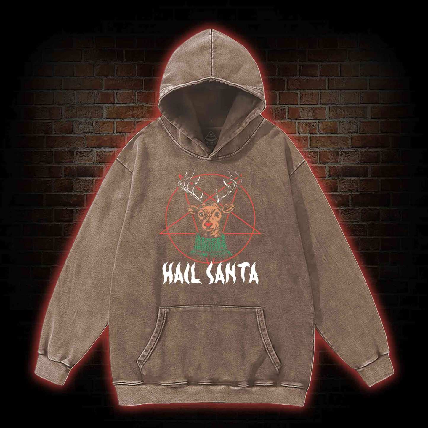Hail Santa Washed Hoodie