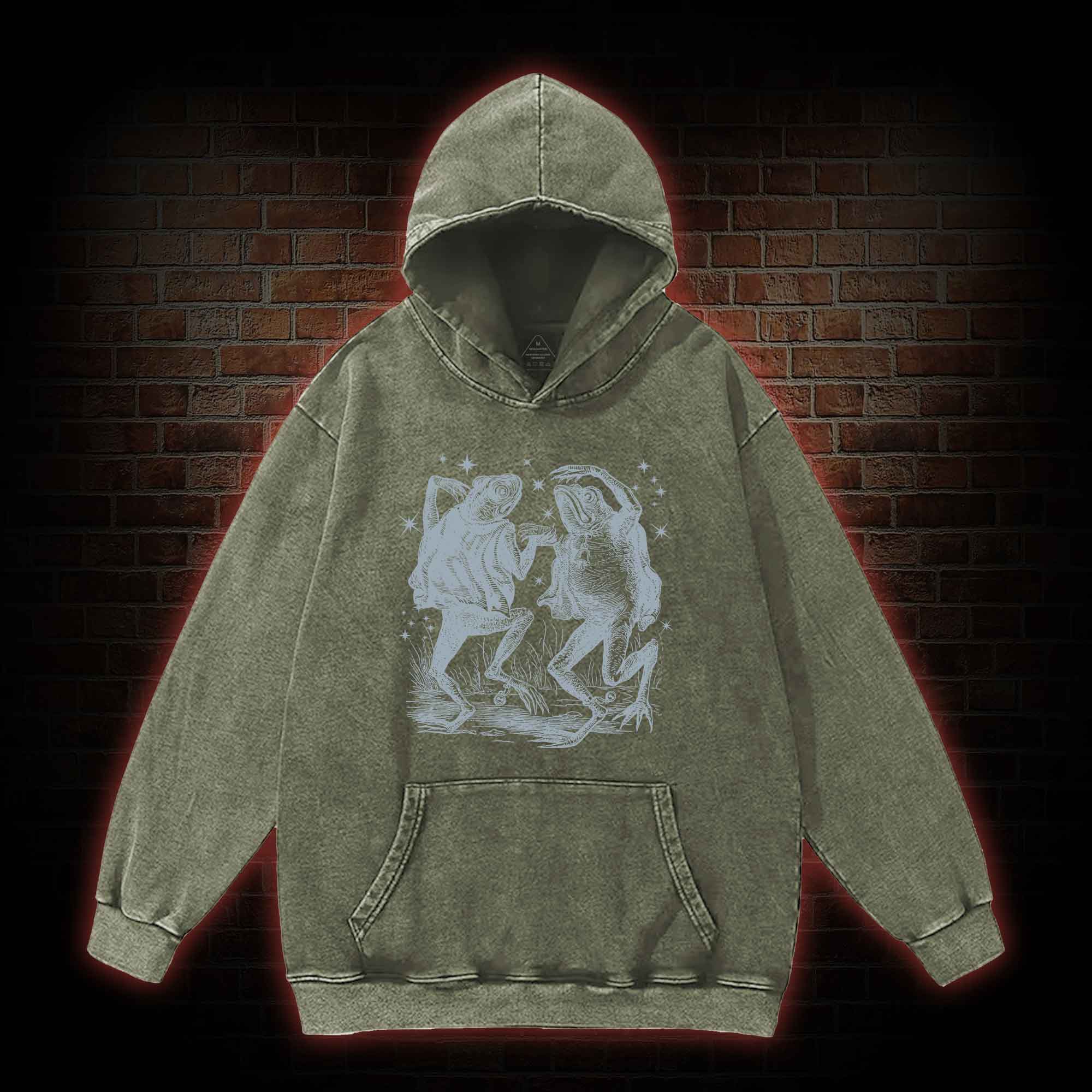 Dancing Frogs Washed Hoodie