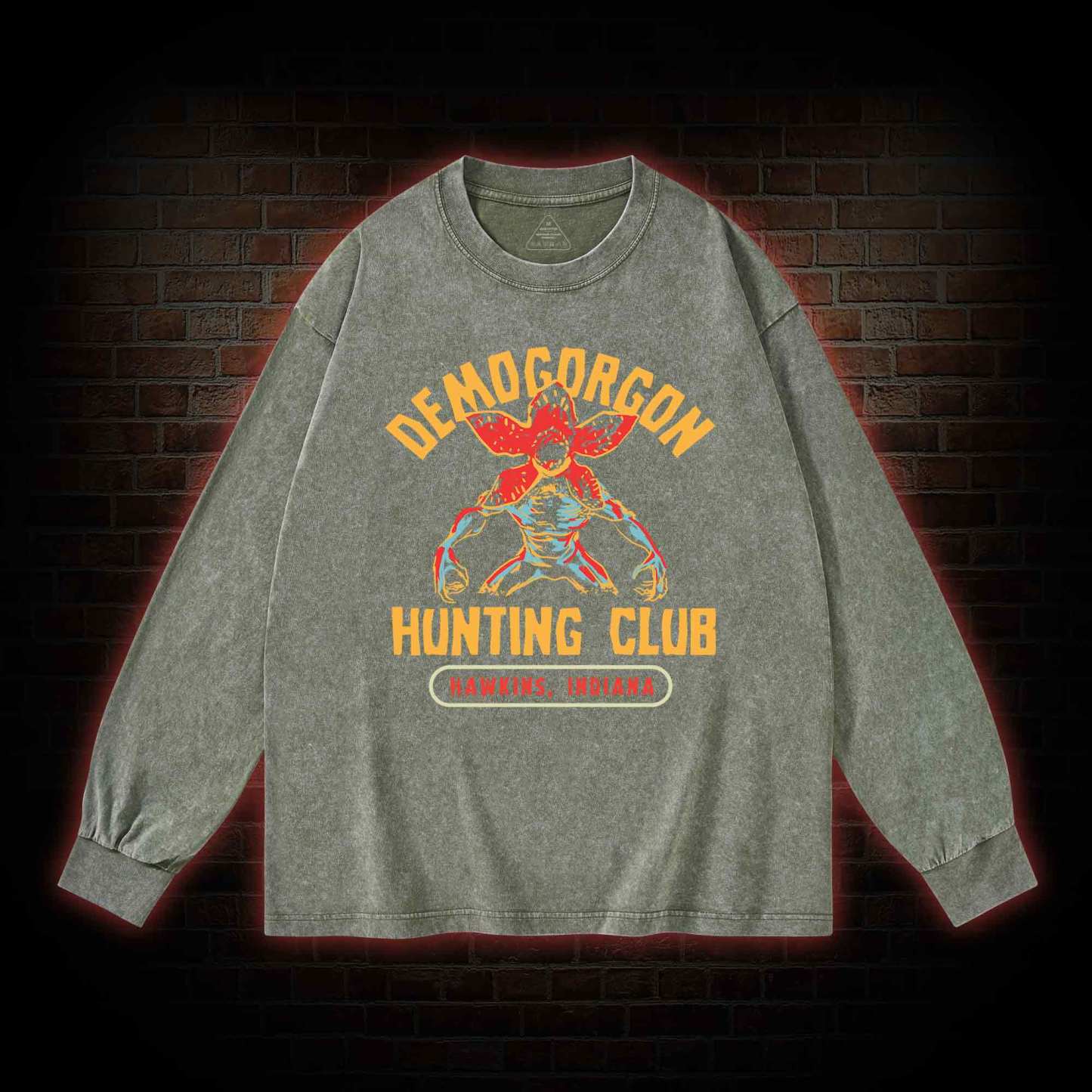 Demogorgon Hunting Club Washed Long-Sleeve T-shirt