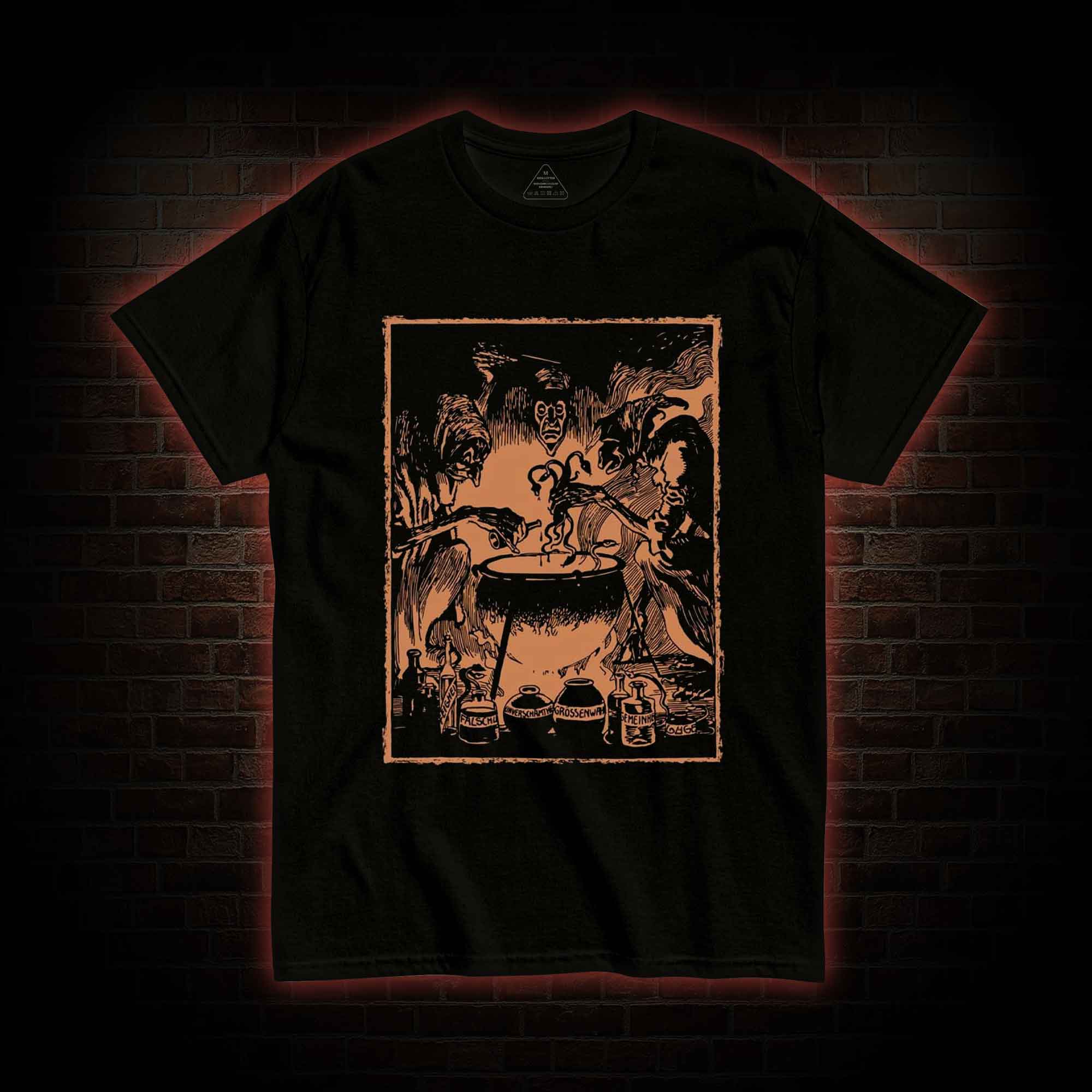 Three Witches Around Cauldron T-shirt