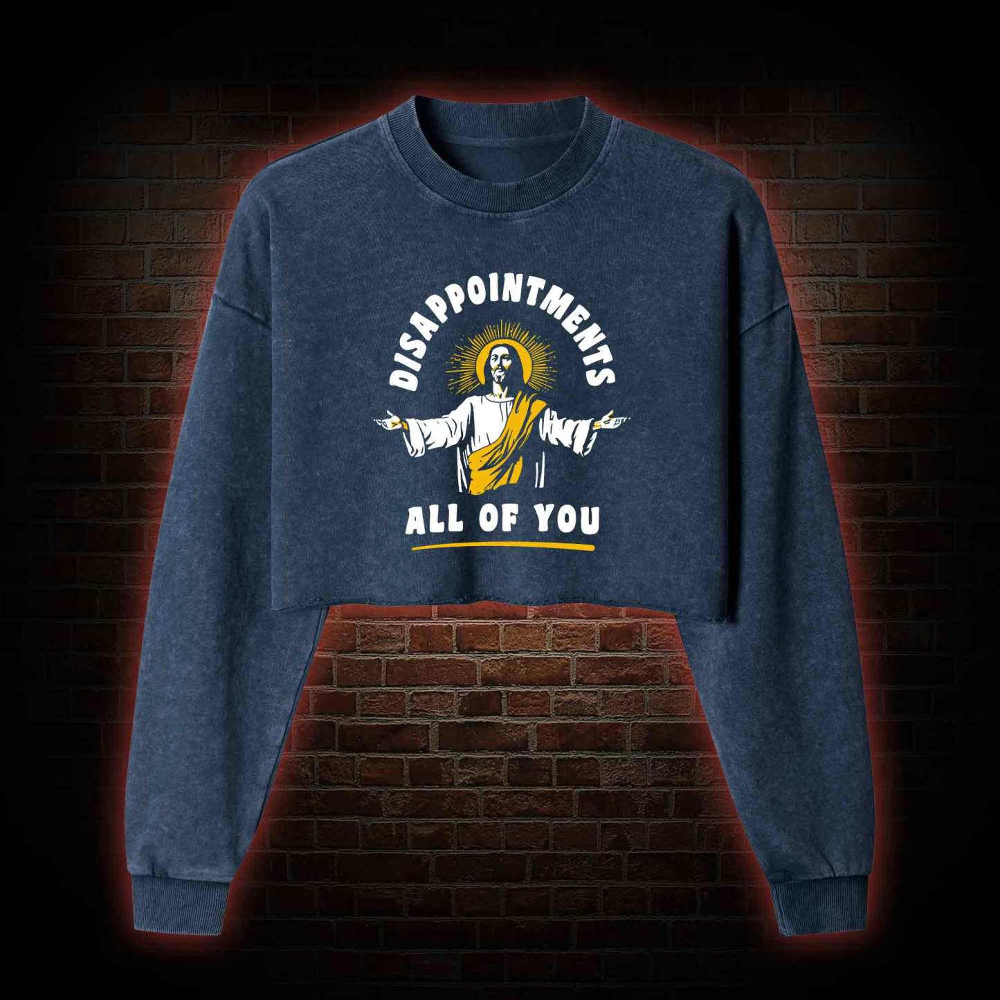 Disappointments All Of You Washed Cropped Sweatshirts