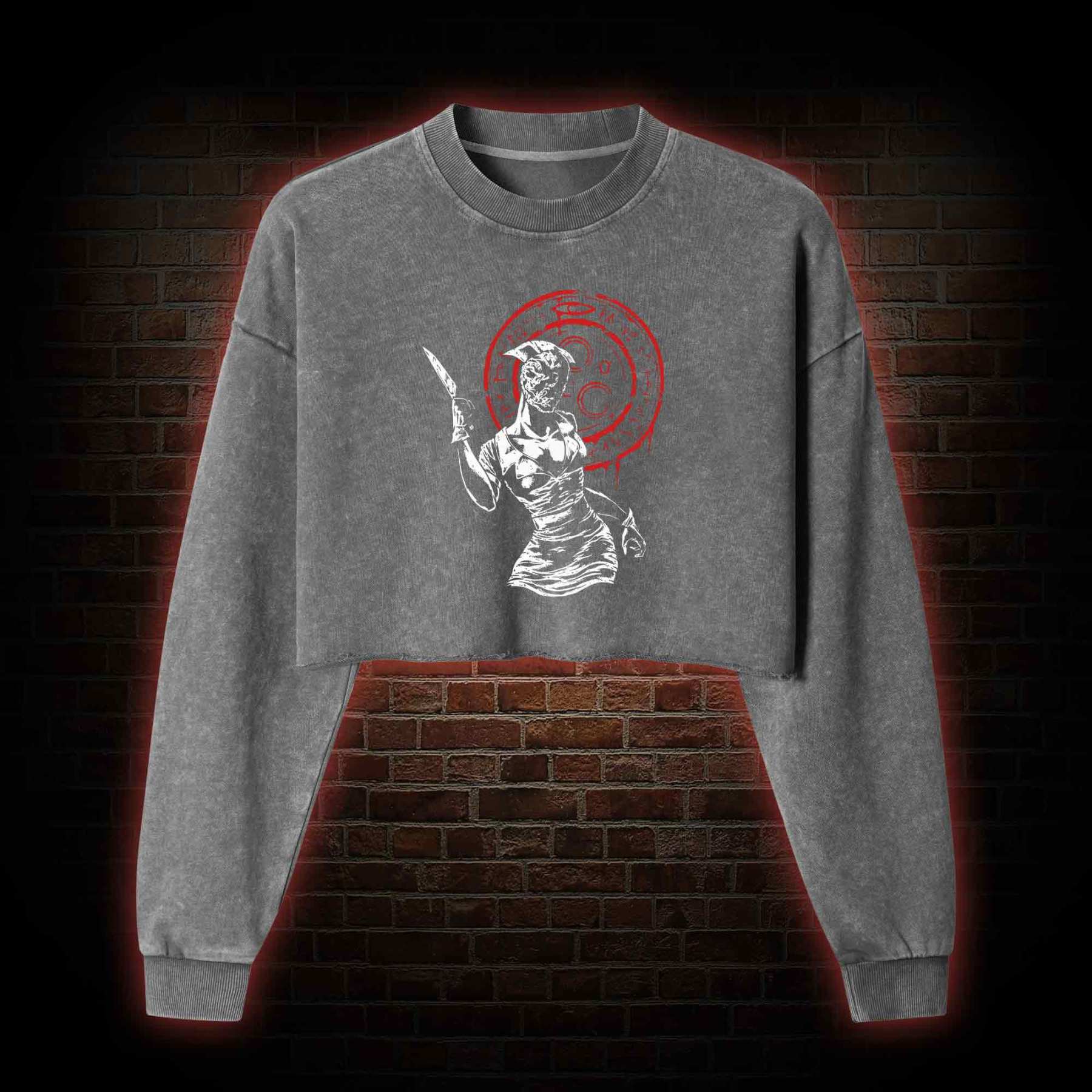 Hell-o Nurse! Washed Cropped Sweatshirts