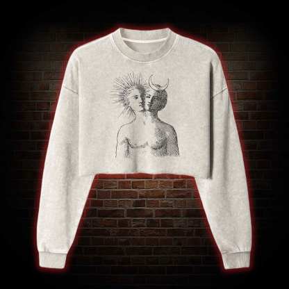 Duality Washed Cropped Sweatshirts