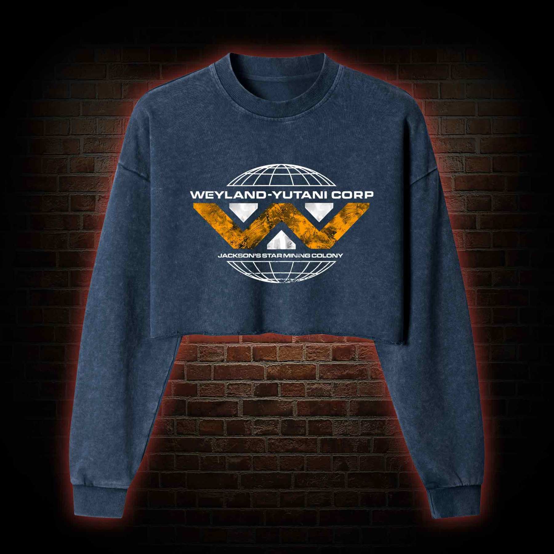 "Building Better World" Washed Cropped Sweatshirts