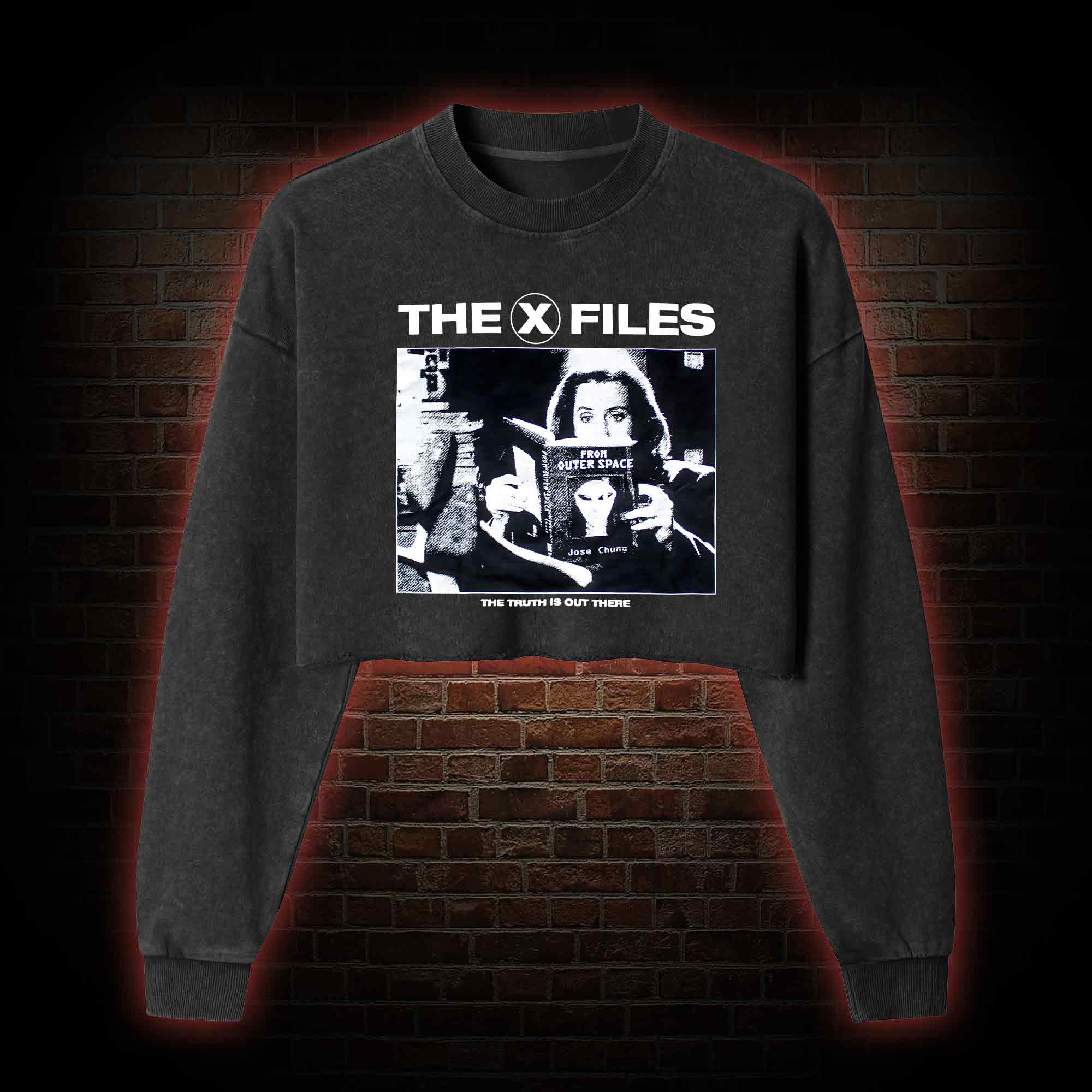 The Truth Is Out There Washed Cropped Sweatshirts