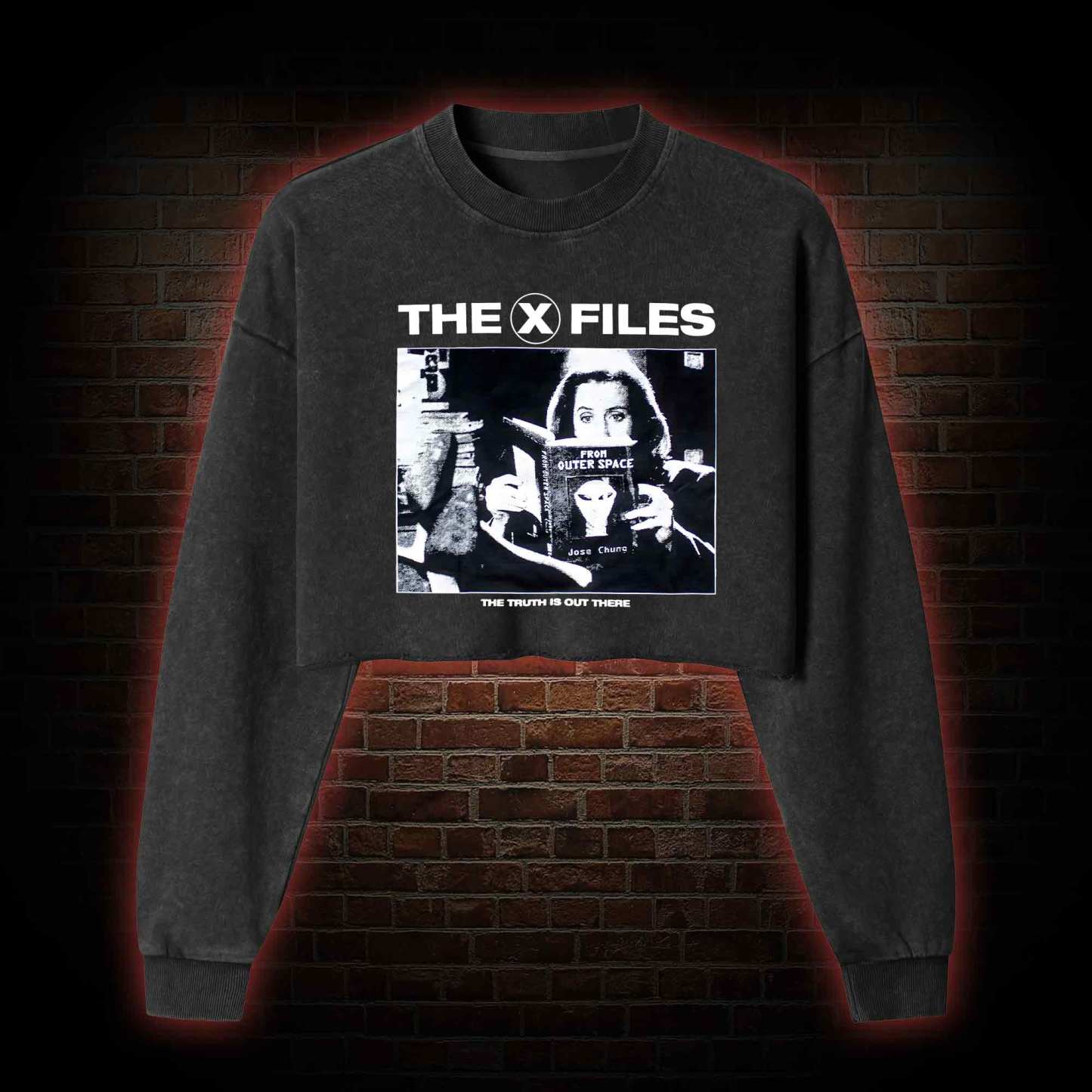 The Truth Is Out There Washed Cropped Sweatshirts