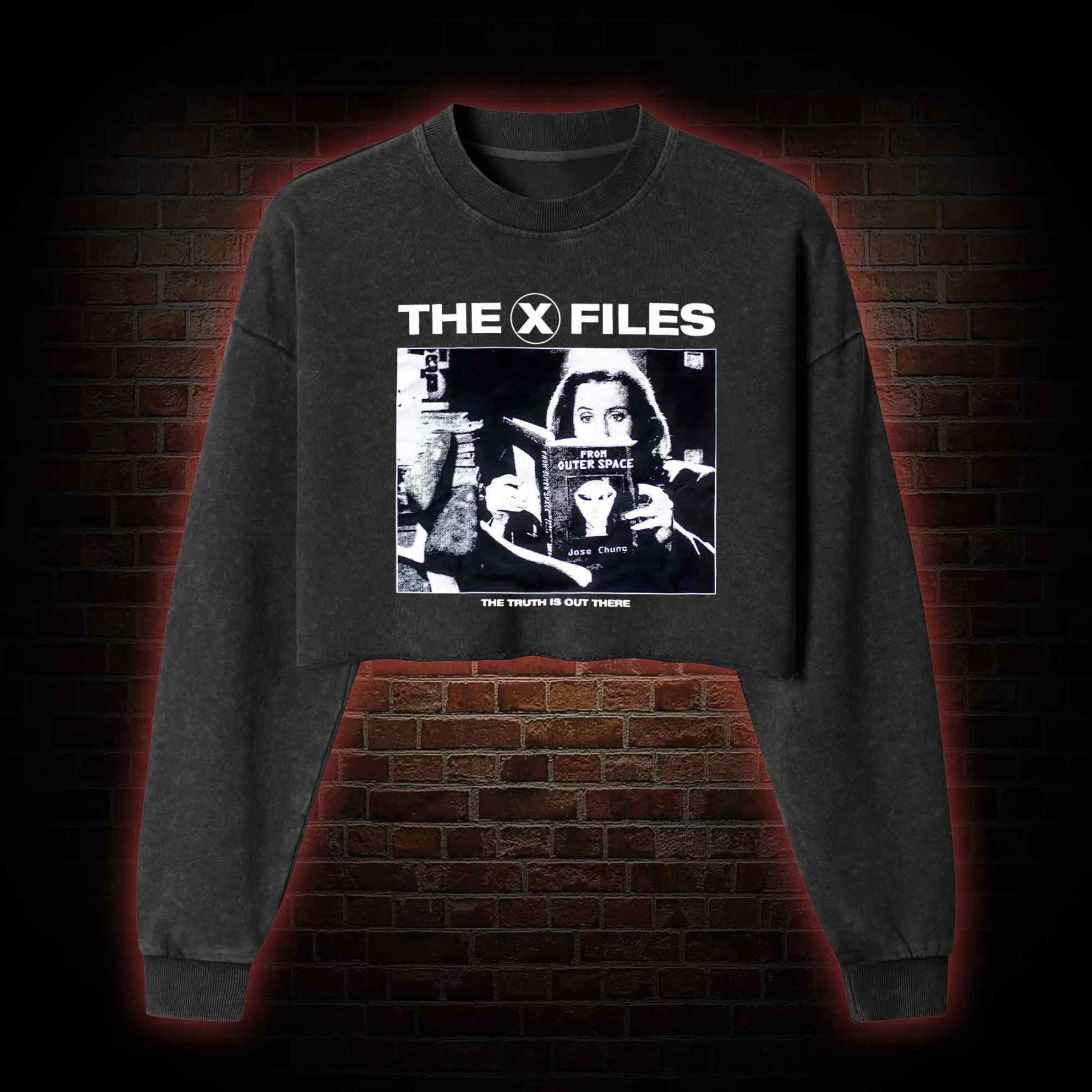 The Truth Is Out There Washed Cropped Sweatshirts