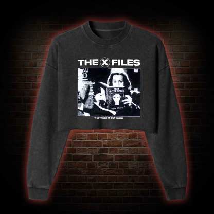 The Truth Is Out There Washed Cropped Sweatshirts